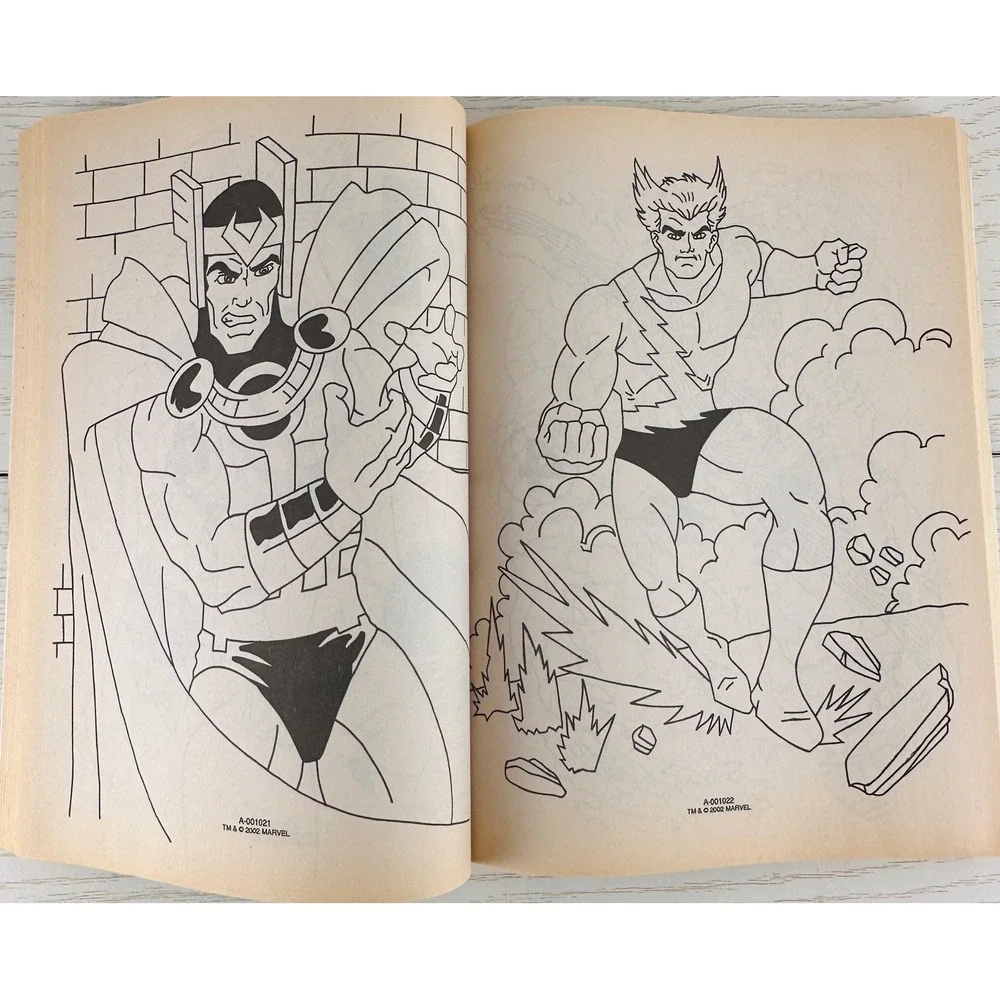 Marvel Avengers Coloring Activity Book 2002‎ Super Heroes Kids Fun Uncolored